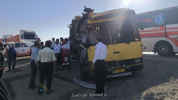 واژگونی اتوبوس در جاده فیروزکوه حدود ۲۰نفر مصدوم شدند